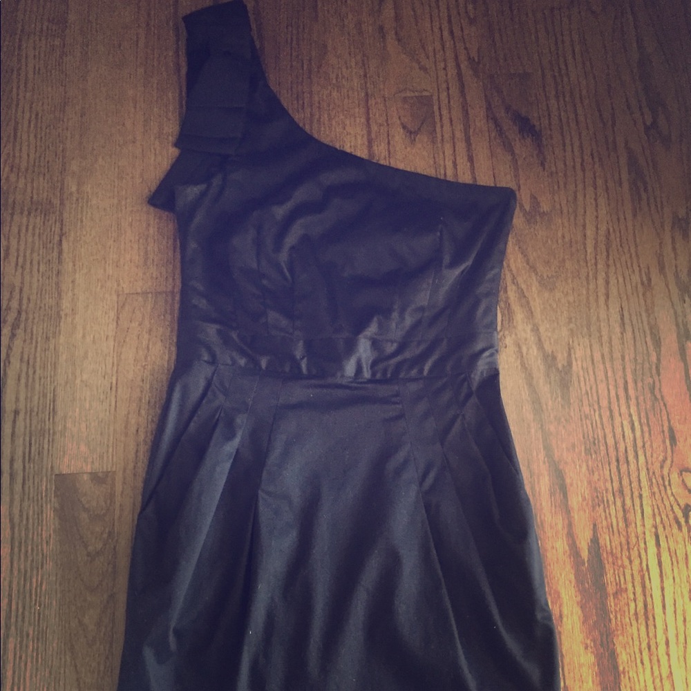 French connection black one shoulder dress